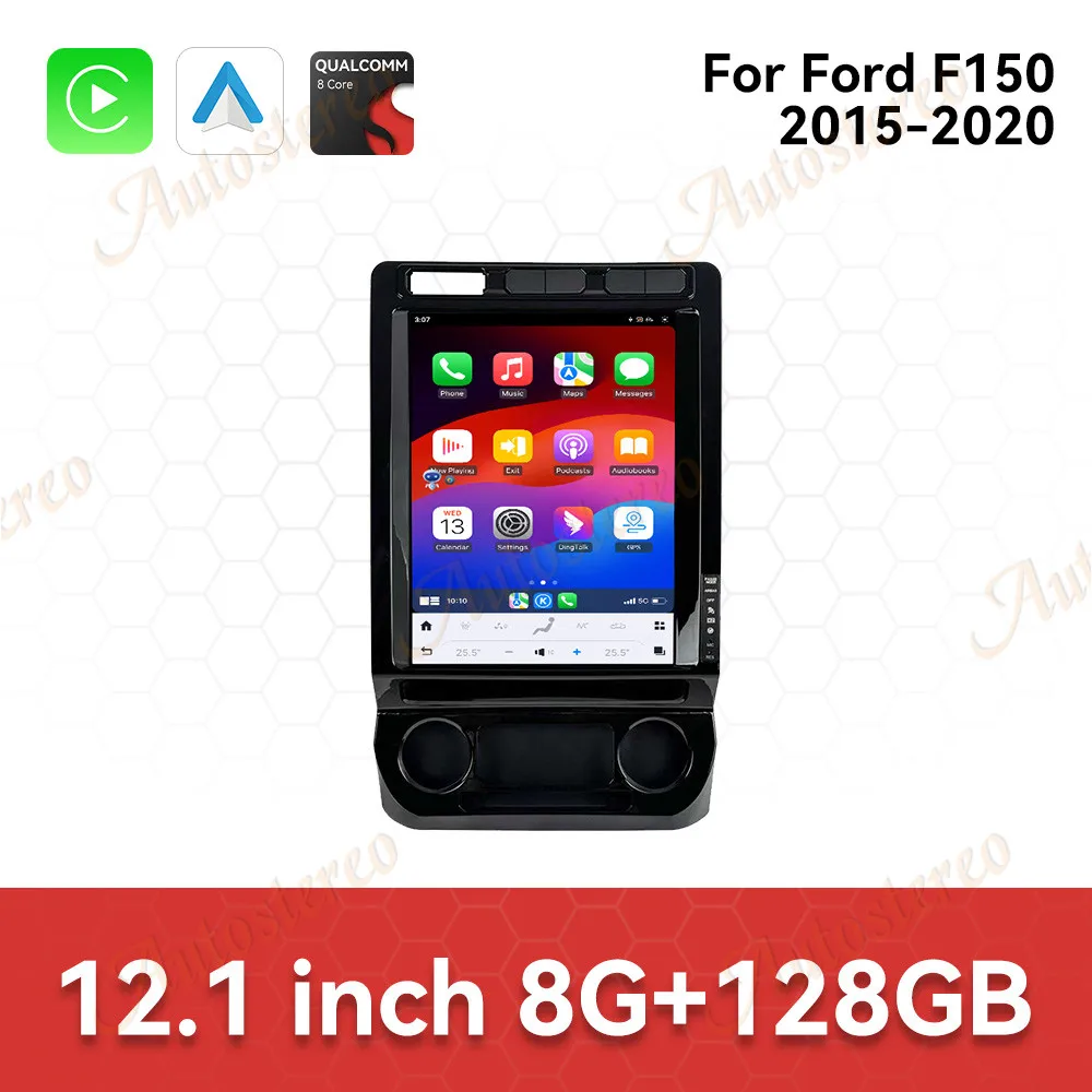 12.1 Screen Android Multimedia Player GPS Navigation For Ford F150 2015 2016 2017 2018 2019 Vertical Tesa Audio Radio Head Unit