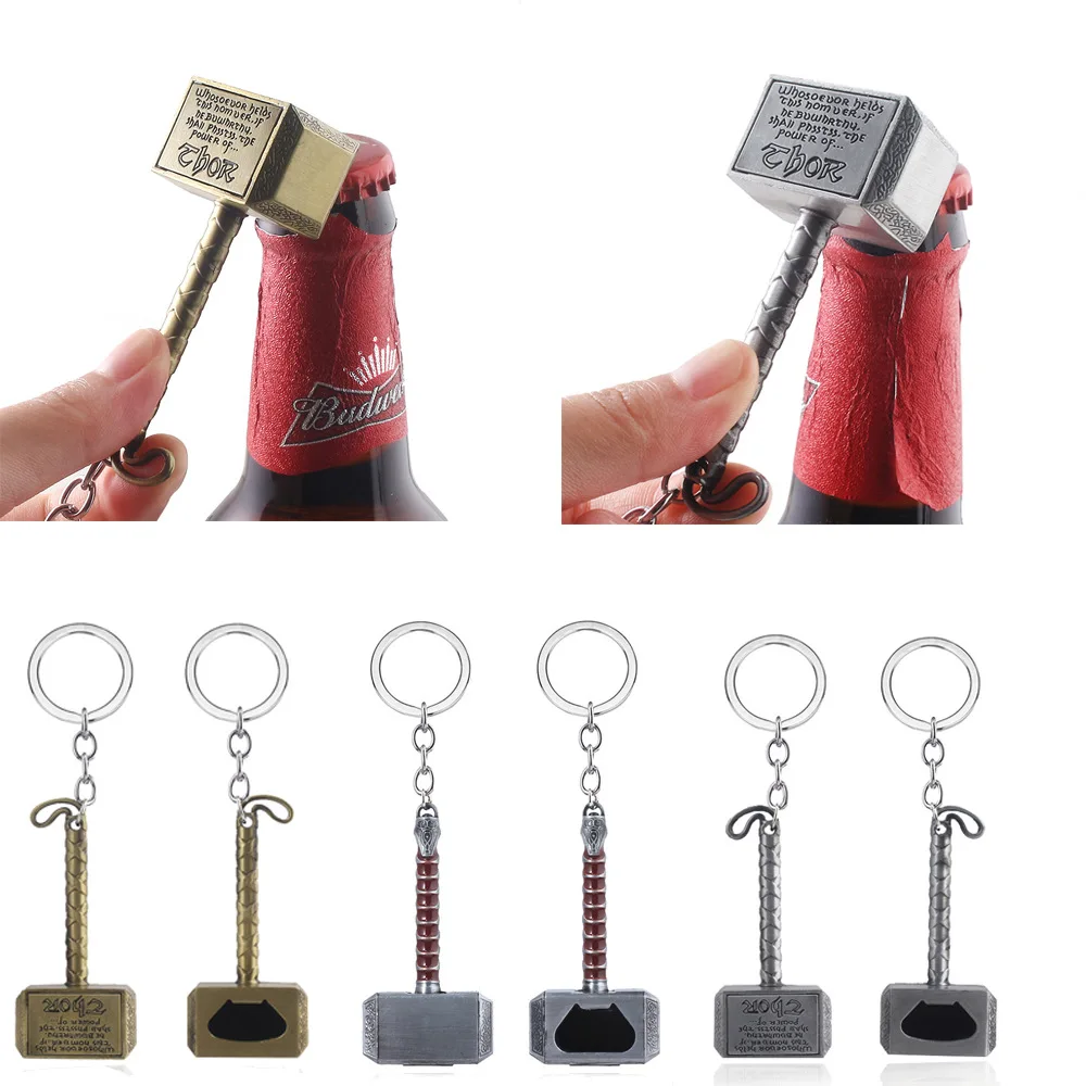 Silver Beer Bottle Openers Multifunction Hammer of Thor Shaped Beer Bottler Opener Beer CreativityBottle Opener with Long Handle