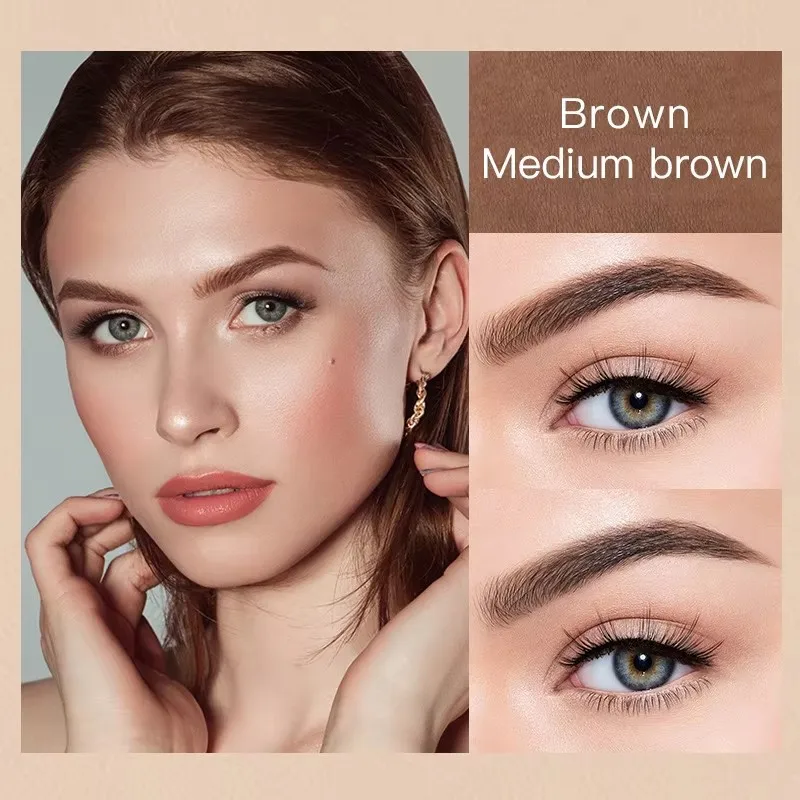 Pudaier Double-headed Eyebrow Powder Stick Waterproof Long Lasting Natural Eyebrow Pencil Eyebrow Stamp Shadow Powder.