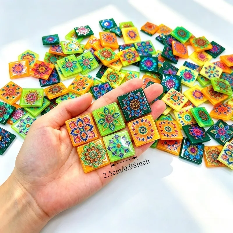 150/300g Glass Mosaic Decorative Pieces 3D Beautiful Mosaic Tiles in Various Colors And Patterns for Home Decor And Handcrafts - view 6