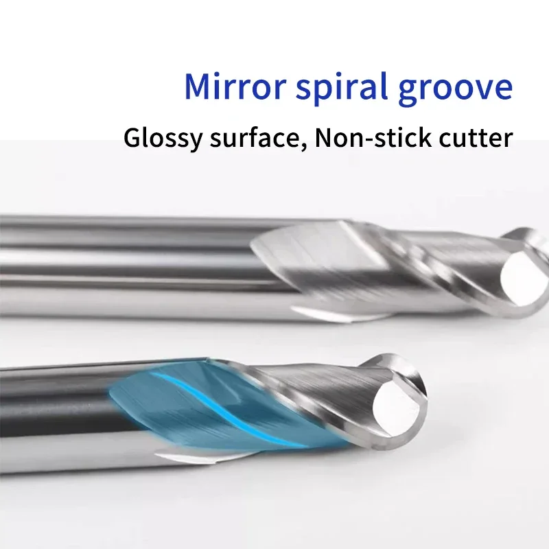 Chowmaster HRC55 2F2 Fluit Kogelfrees Wolfraamcarbide Cutter CNC Router Bit Frees