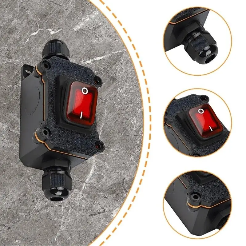12v Heavy Duty Waterproof Inline Switches -  Power Cord Switch For Inline Control & Outdoor Use