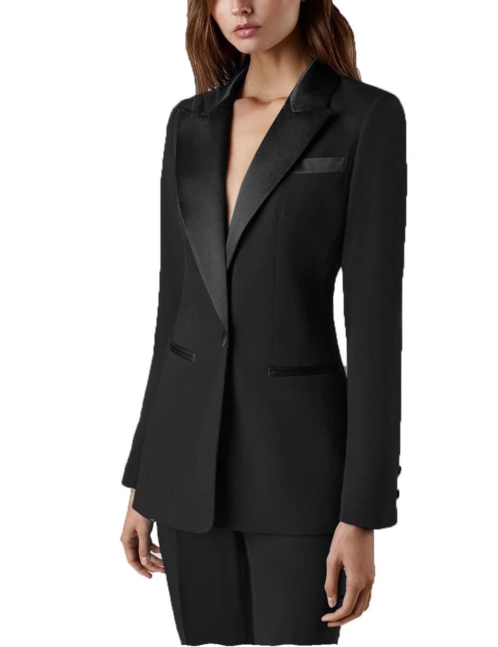 

Lansboter Black Women Suit 2 Piece Outfits for Wedding Tuxedos Party Office Work Slim Fit Business Lady Suit Blazer with Pants