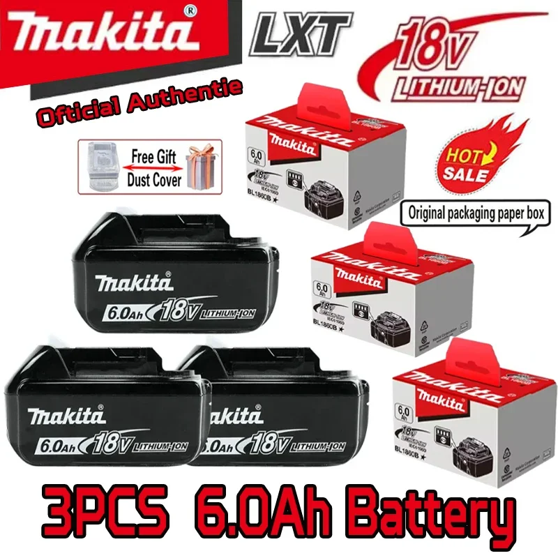 

New Makita 6Ah for Makita 18V Power tool Battery BL1840 BL1830B BL1850B BL1850 BL1860 BL1815 Replacement Lithium Battery