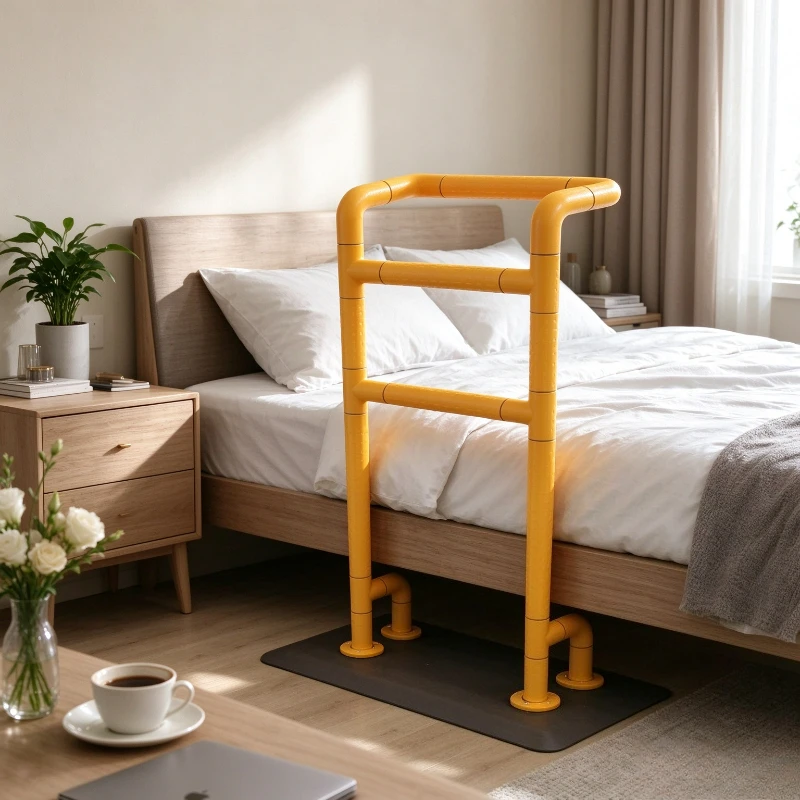 No Drill Bedside Assist Rail Elderly Bed Guardrail Stand Up Handle Nursing Home Seniors Safety Support Daily Useful Pack Sets
