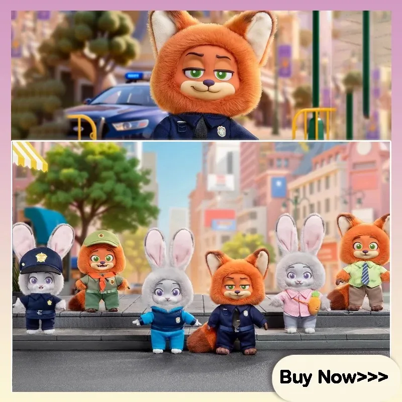Disney  Original Zootopia Classic Series Vinyl Blind Box Trendy Toys Collectible Mystery Boxes Cute Vinyl Plush Keychains Gifts
