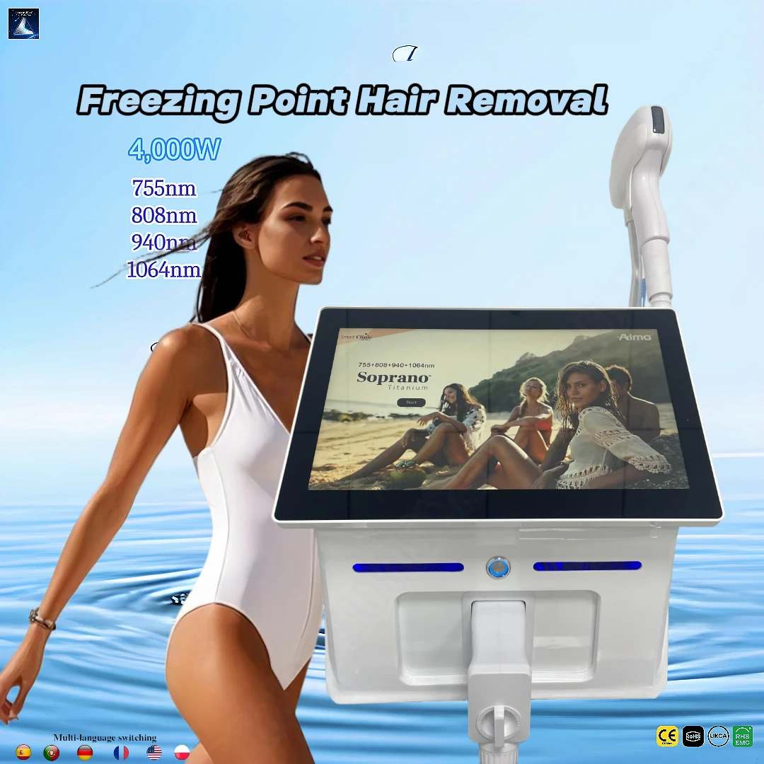 

Профессиональный безболезненный диодный лазер для удаления волос, 4 длины волны (755 нм/808 нм/940 нм/1064 нм), сертифицирован CE