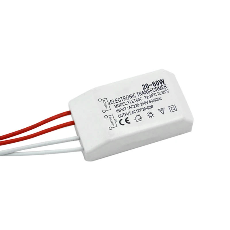 Ac 220V Tot 12V 20-60W Halogeenlicht Led Driver Voeding Elektronische Transformator Geschikt Voor Lampen Buitenshuis Gereedschap