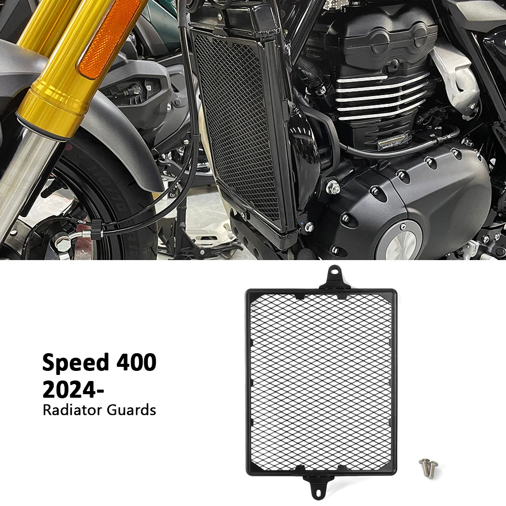 

For Speed 400 Speed400 Scrambler 400X 400 X 2024 2025 Motorcycle Accessories Radiator Grille Guard Cover Protection Parts Black