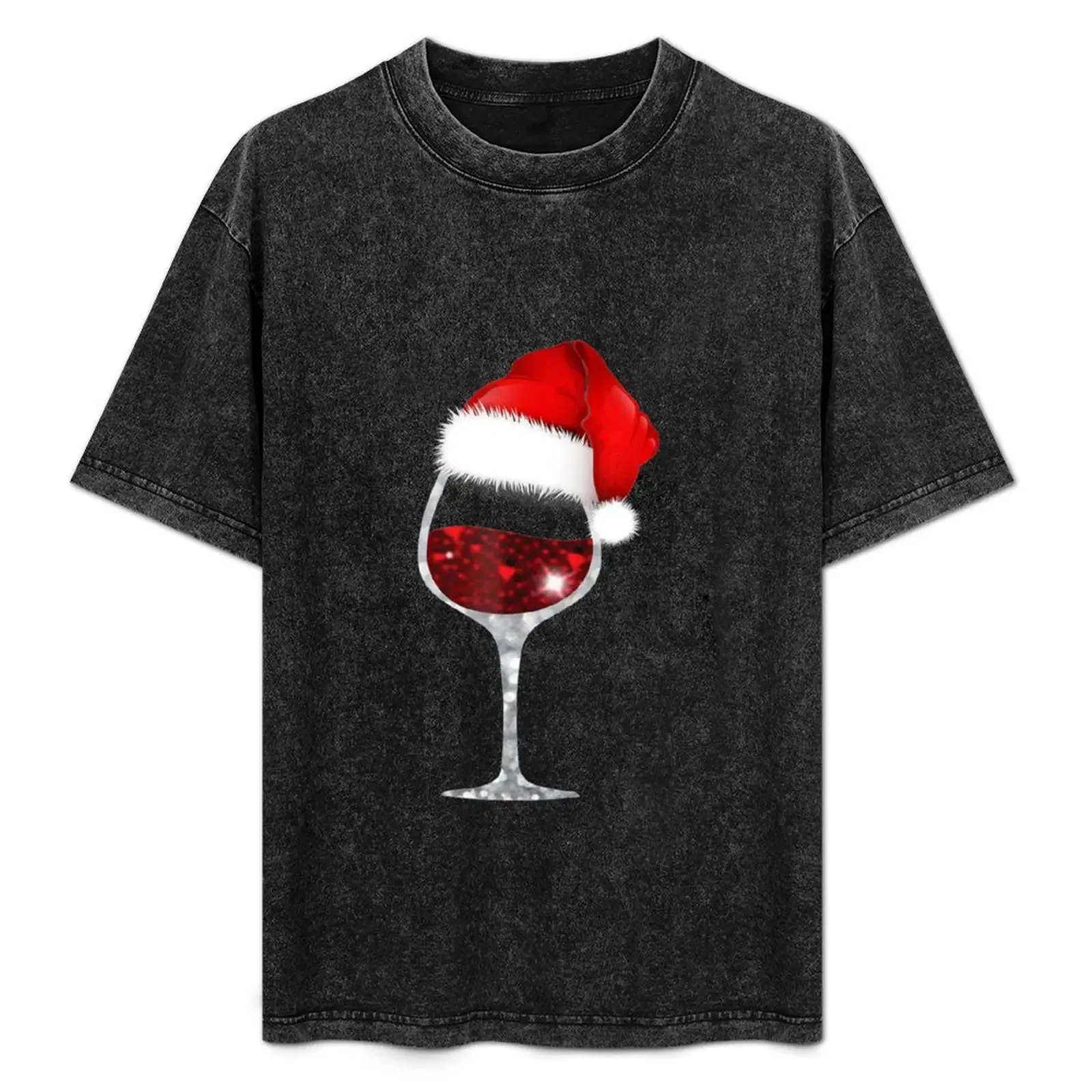 

Wine Glass Christmas Wine lovers Santa Hat tee T-Shirt animal prinfor boys vintage t shirts blacks slim fit t shirts for men