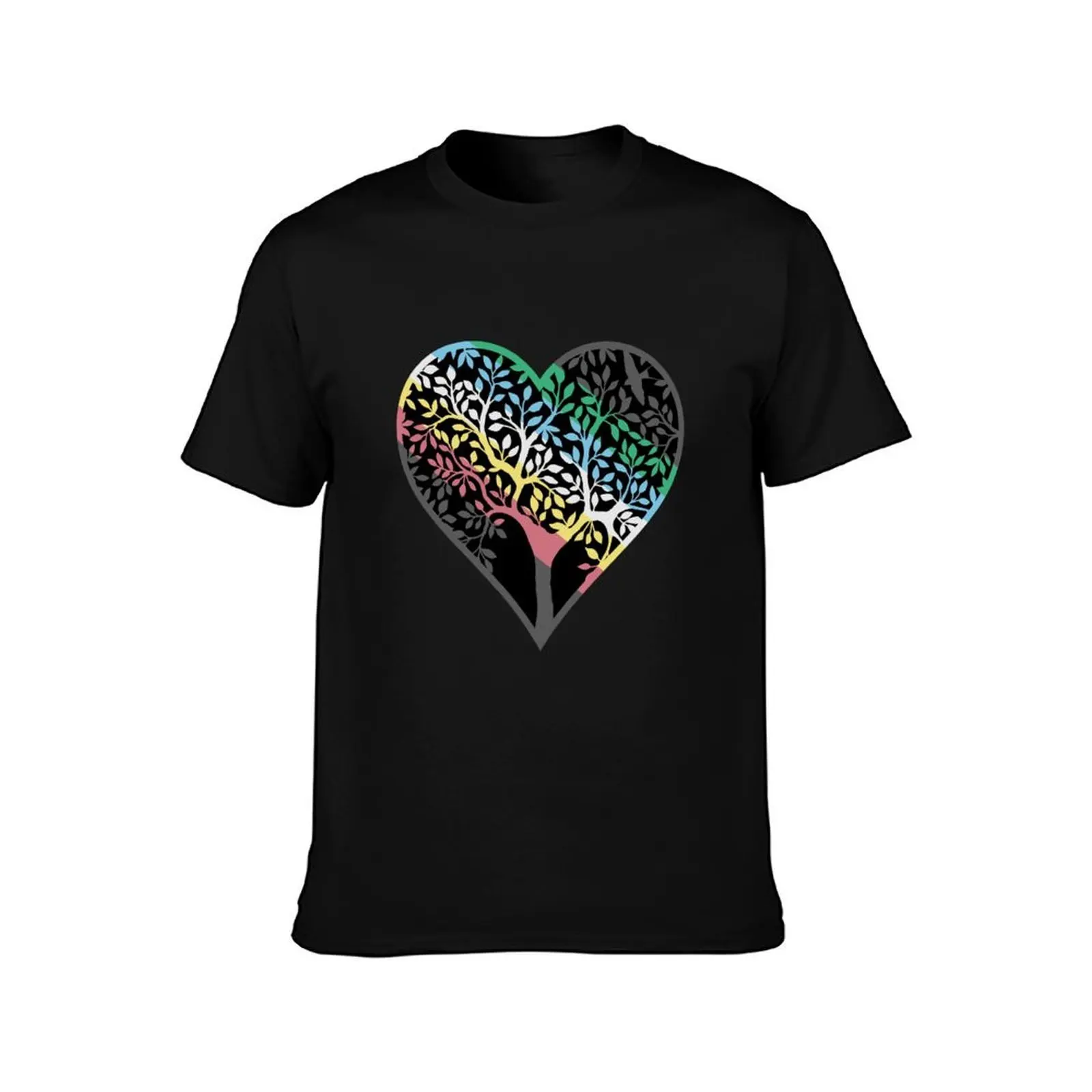 Disability Pride Month (Striped Background) T-Shirt Casual All Match Tee Shirt for Men