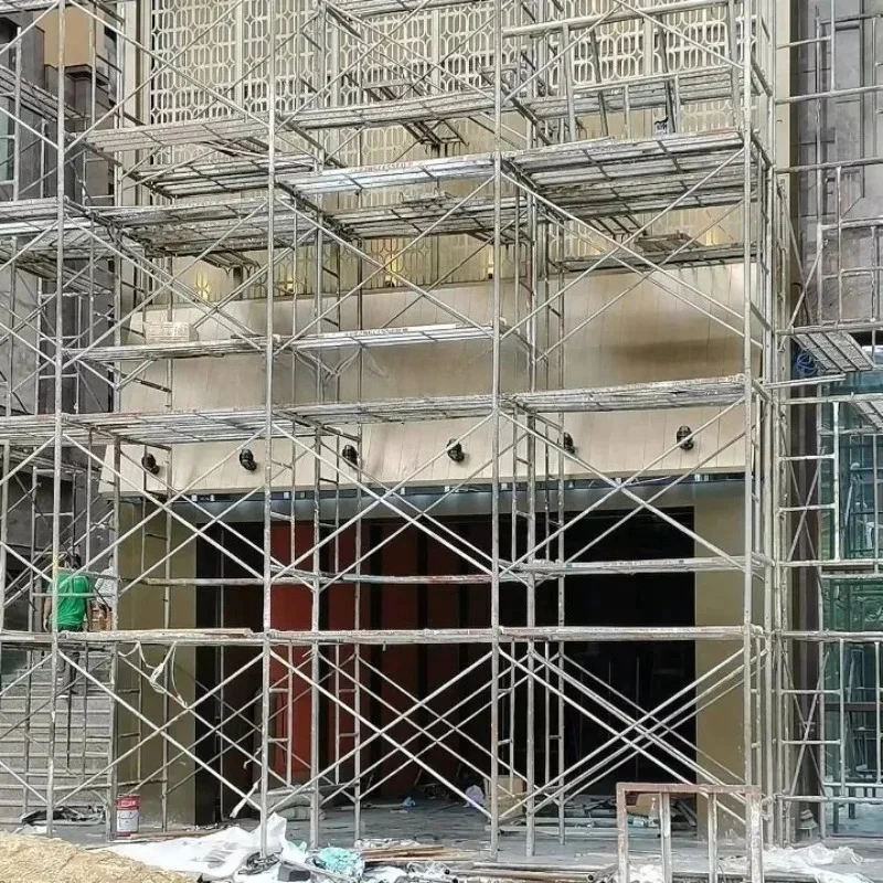 إطار سقالة البناء المحمول خطوة البوابة السقالات الثقيلة الألومنيوم سلم H الإطار السقالات