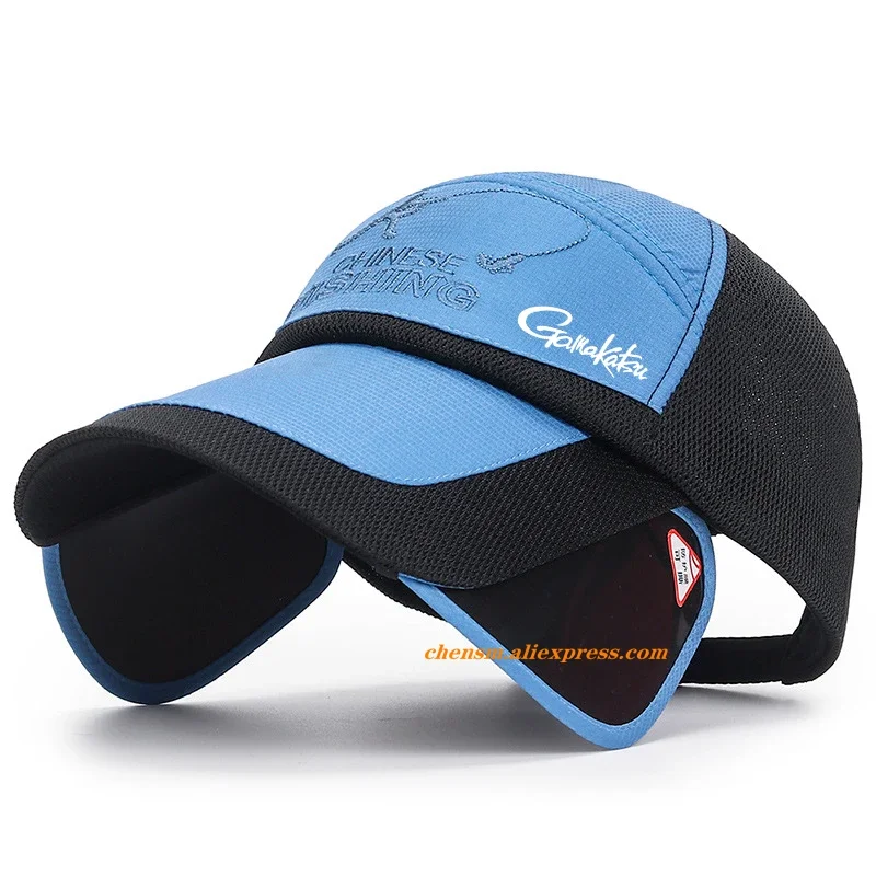 Gamakatsu Sunvisor Adjustable Sunvisor Hats Fishing Cap Summer Outdoor Sports Travel Quick-drying Breathable Mesh Baseball Hat