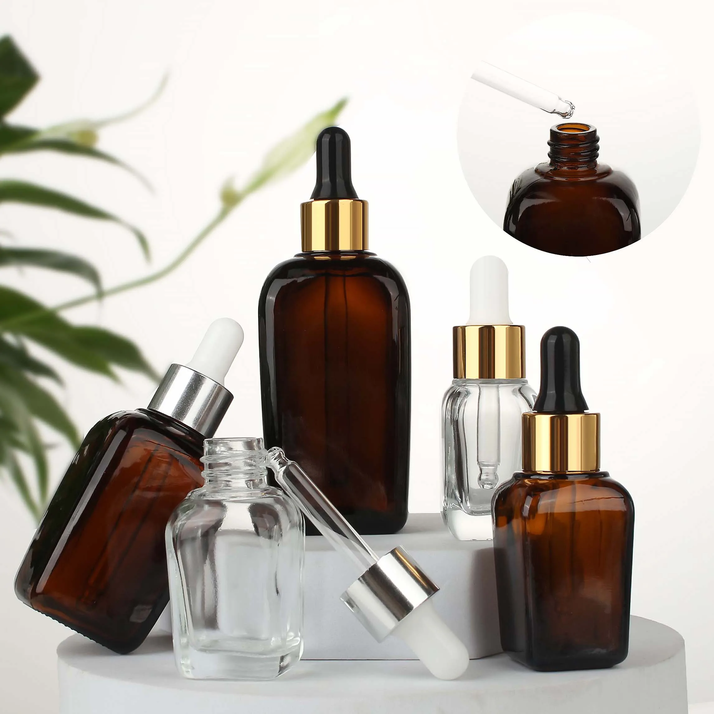 

10ml-100ml Empty Dropper Essence Bottle Glass Oil Drip Stick Essential Oil Eye dripper Pipette sample essential oil bottle DIY