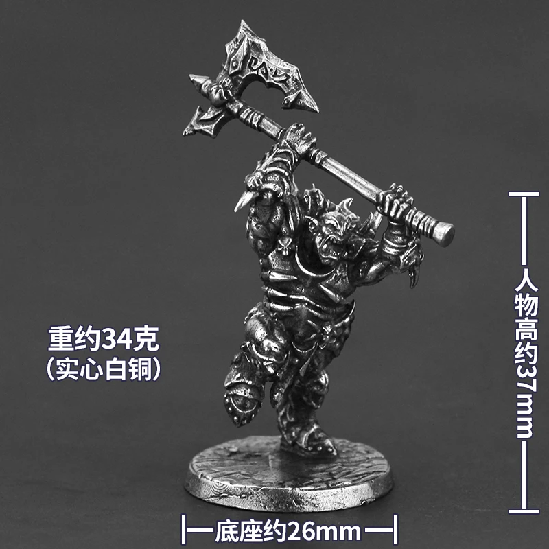 Warcraft Ogres soldats Statue en cuivre blanc Miniature Vintage métal ornements de bureau figurines d'action modèle jouets à collectionner cadeau
