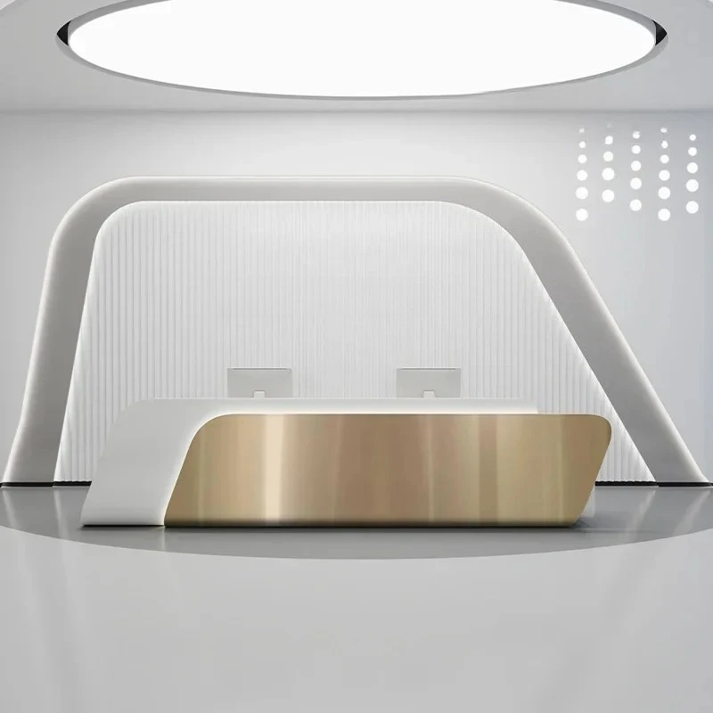 X Hotel Stainless Steel Reception Front Desk Fashion Clothing Store Paint Checkout Page