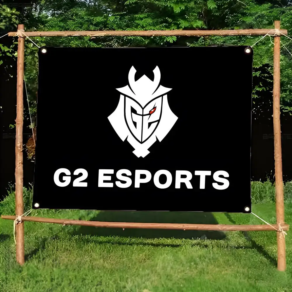 esports club G-G2 Esports Flags Daily four ring borderless design indoor outdoor decor easy hang install