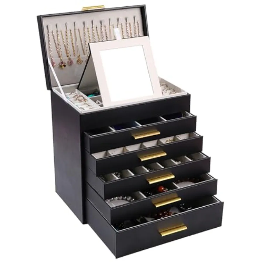 

Jewelry Boxes for Women, Large Jewelry Box for Necklace, Bracelet, Earrings, Rings Storage, Jewelry holder Organizer for Girls