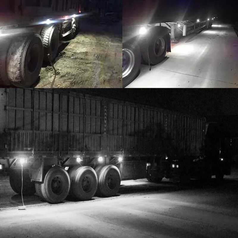 2pcs Truck Side Marker Lights 6 LED Bulbs 12V 24V For SUV Truck Trailer Van Tag Step Lamp Motorcycle Signal Lamp Universal image 6