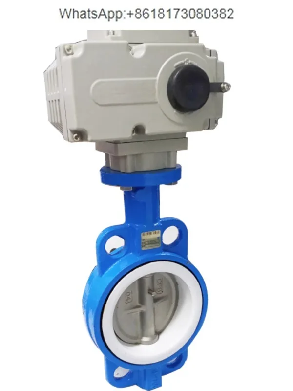 

Electric butterfly valve DN971F-16Q acid and alkali resistant PTFE sealing clamp control regulating valve DN50-200