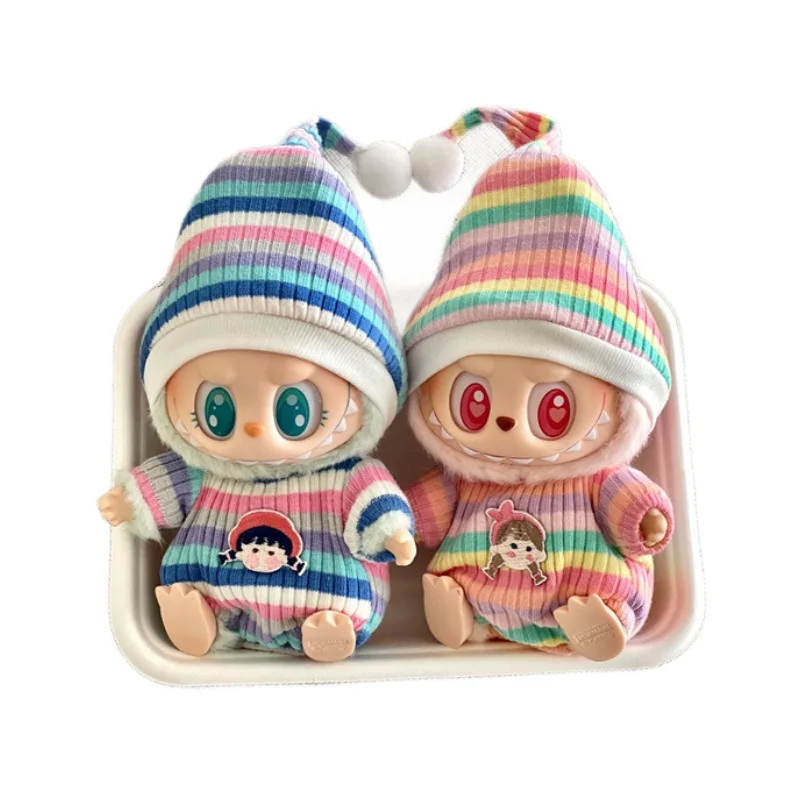 

BUBU Sit Party Baby Clothes Macaron 2nd Generation Vinyl Doll Autumn Onesie Hat Set Decoration Boy Girl Birthday Gifts Plush Toy