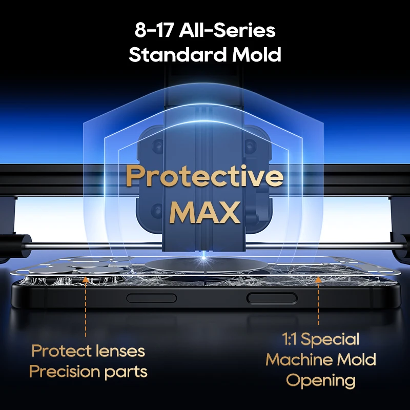 Xwitzeal ®   MINI máquina láser V8 para soportes de pantalla trasera de iPhone y lente de cámara, con moldes de hierro y kits de herramientas de reparación de teléfonos