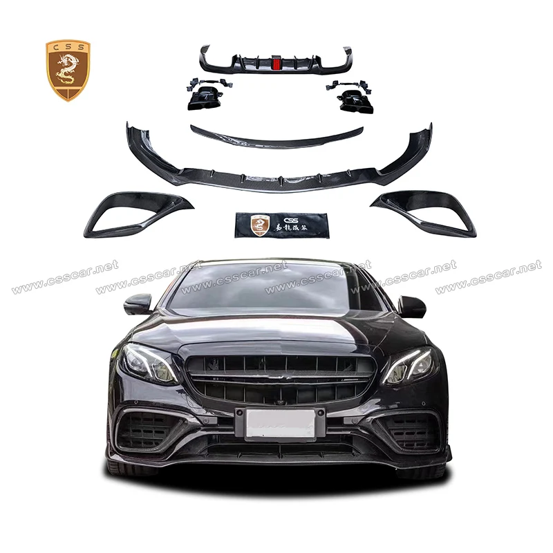 For Benz E Class E63AMG W213 upgrade Barb Style Car Front Splitter Lip Air Vent Cover Tail Racing Lid Wing Spolier Rear Diffuser