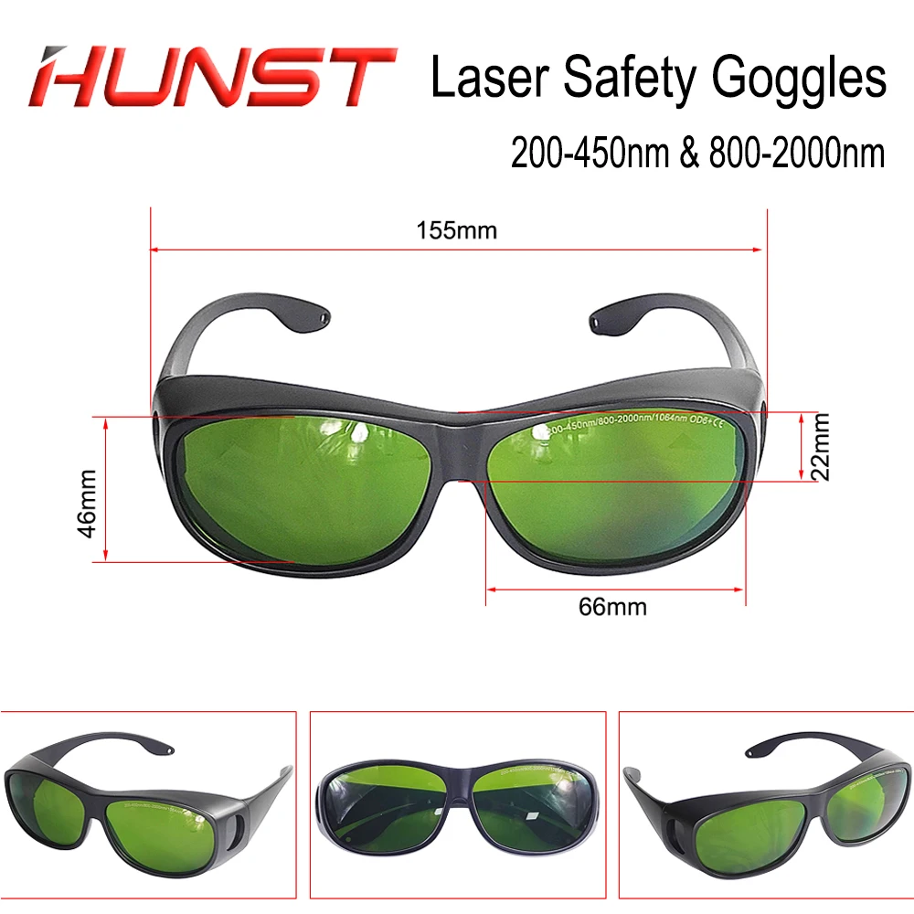 HUNST 200-450nm & 800-2000nm OD6 Laser Welding Cutting Protective Glasses 1064nm Infrared UV Laser Safety Goggles