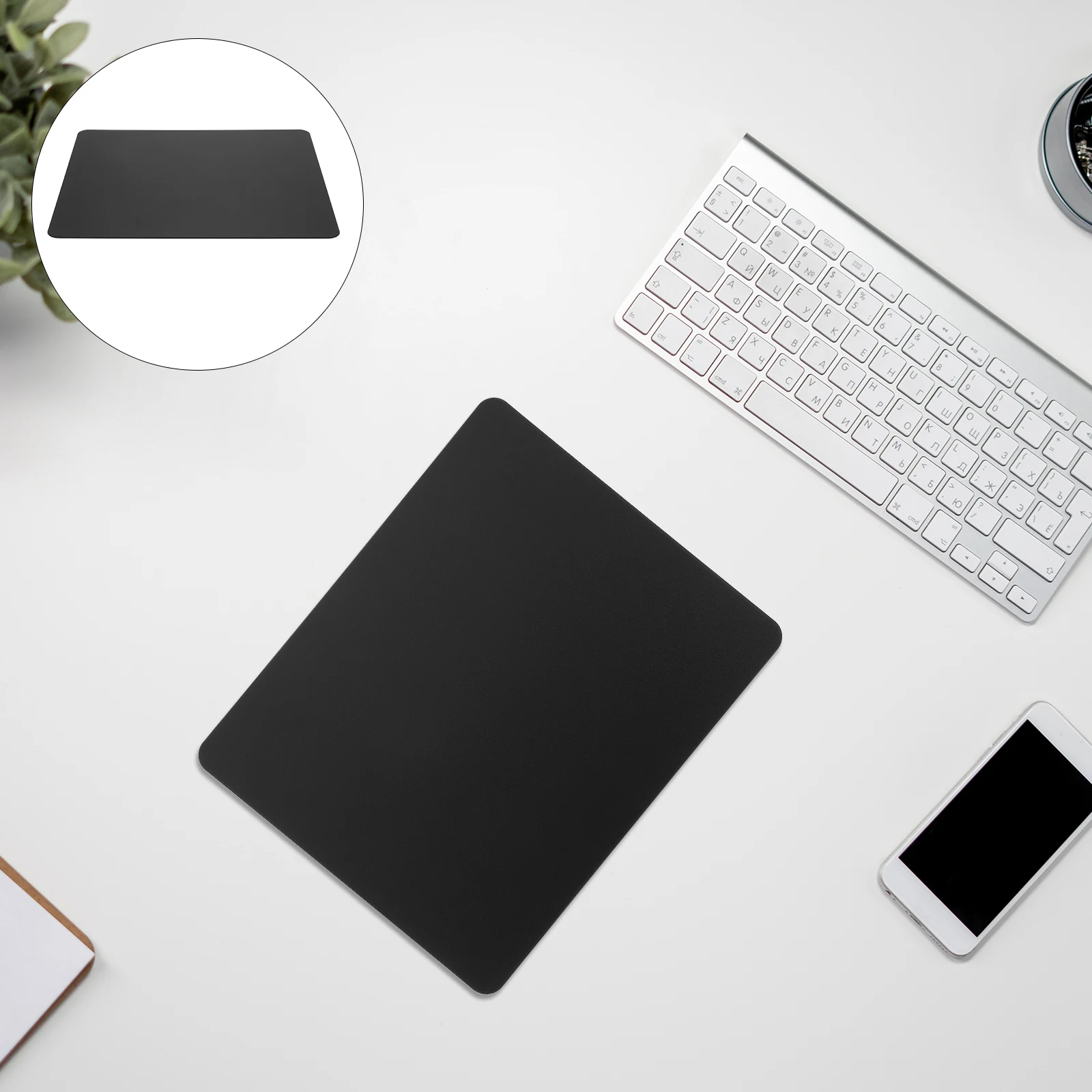 

Aluminum Alloy Lightweight Square Mouse Pad Non slip Desk Gaming Mat Double sided Ergonomic Square Double Sided Mouse Mat Pads
