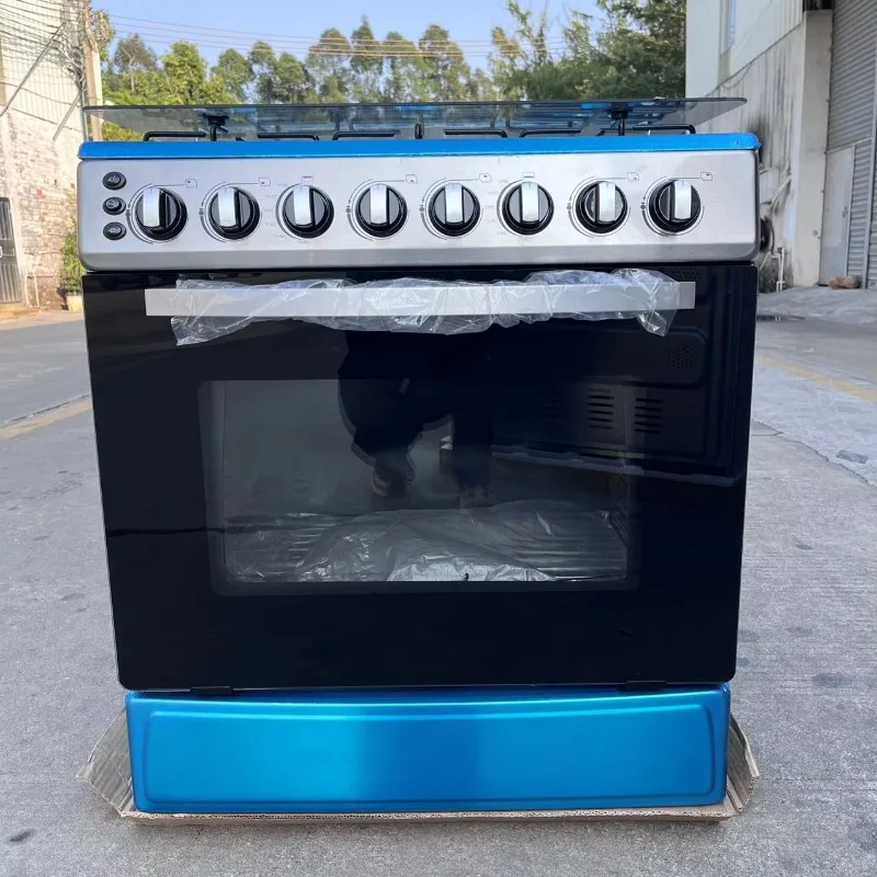 

75cm Cheap Price Freestanding Gas Stove With Gas Oven 6 Burners Stainless Steel Body 220V 50/60HZ Net Size 750*600*860MM