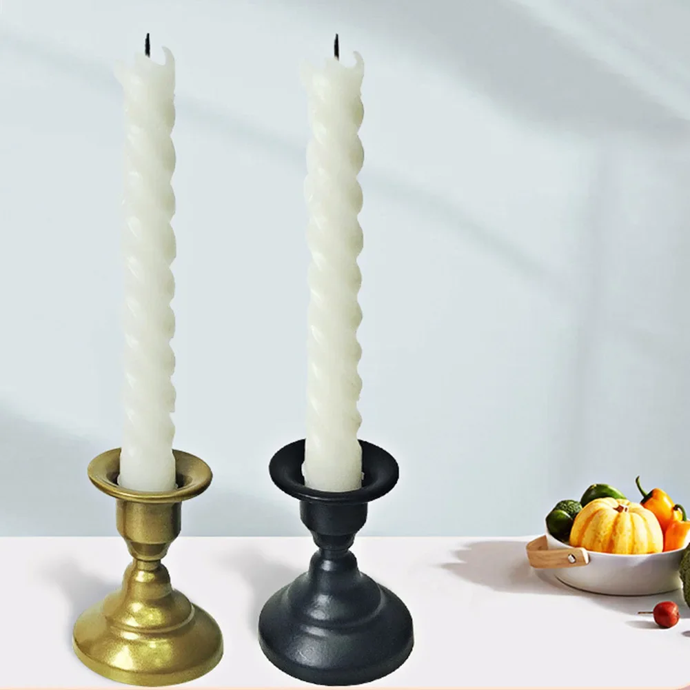 1 Pcs Vintage Metal Candlestick Candle Holder Pillar  Art Candlestick For Wedding Party Decor Mini Retro Candle Stick Stands