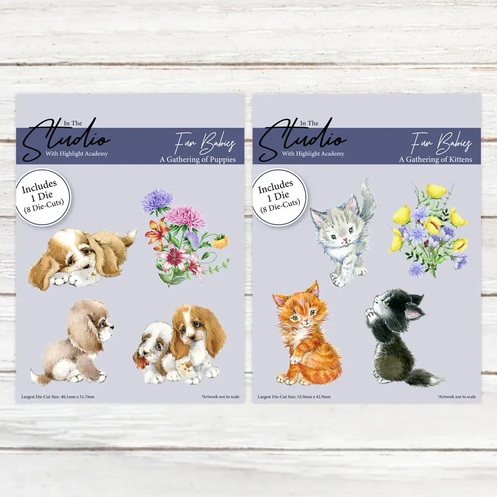 Kittens and Puppies  Set  cutting data slimline essentials scrapbooking card stencil cut die for DIY handmade card crafts