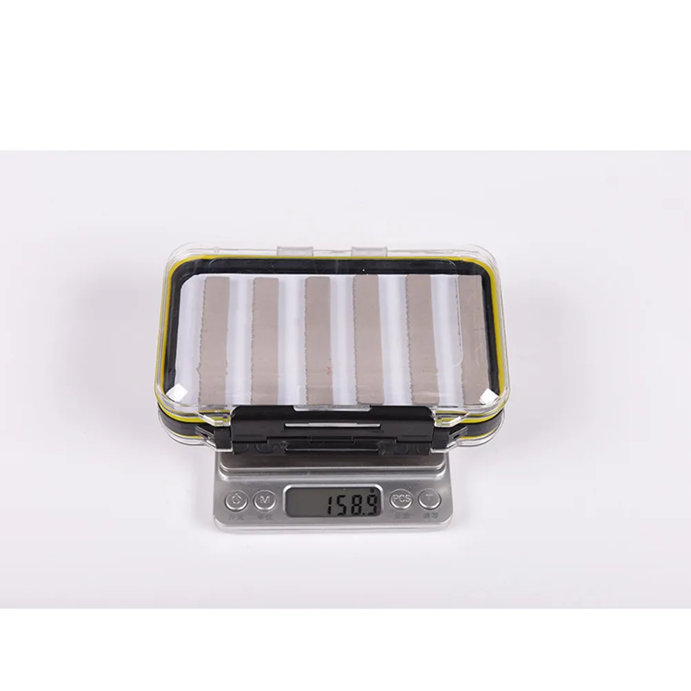 Double-Sided Transparent Fly Fishing Box Waterproof ABS Tackle Case for Outdoor Fishing Micro-Slit High-Density Storage