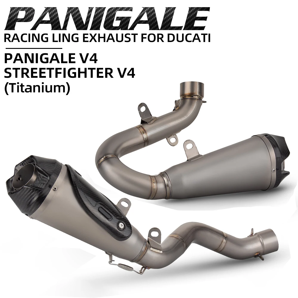 

Streetfighter V4 Exhaust Pipe For Ducati Panigale V4 V4R Street Fighter V4S 2018-2024 Motorcycle Exhausts Pipe Slip on Line Tube