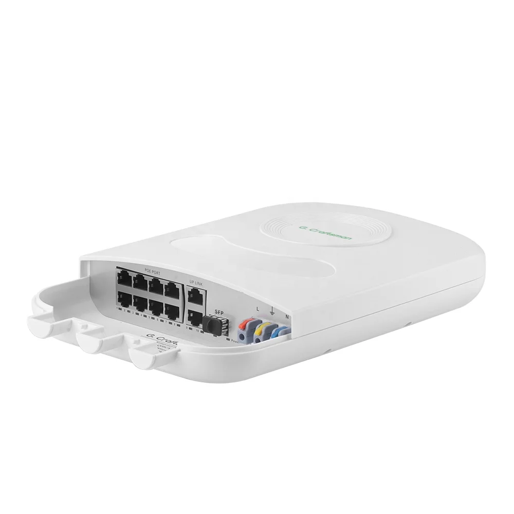 GC-Q08CA GCraftsman IP66 Waterproof Outdoor Network POE Switch Extend Transmission Distance 250M with Fibre-Optical Gigabit Port