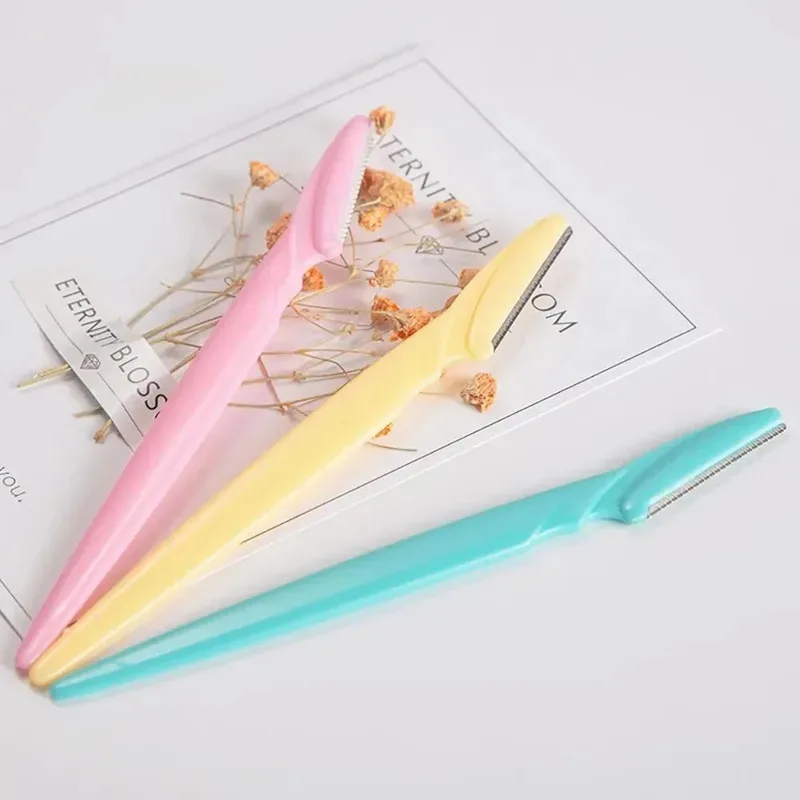 1/10Pcs 믹스 컬러 눈썹 면도기 여성 얼굴과 몸 안전 트리머 헤어 면도기 눈썹 리무버 커버 작은 메이크업 도구 세트