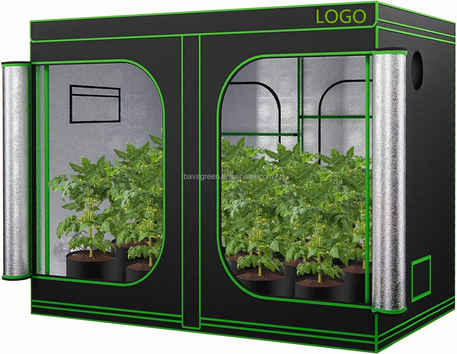 10ft Complete Reflective Hydroponic Grow Tent For Seedlings And Cloning Plants With Windows Tool Bag