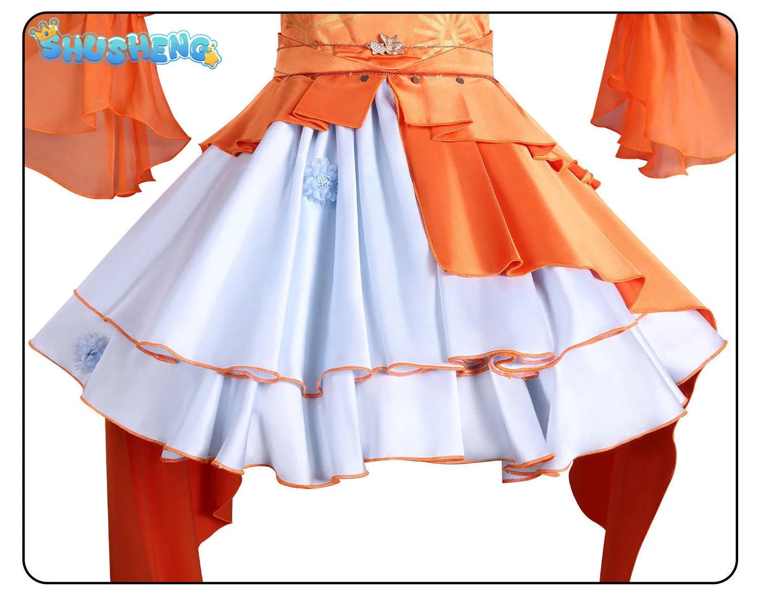 Genshin Impact Yoimiya New Orange Lolita Dress Cosplay Costume Game Anime Halloween Ball Women's Gorgeous Uniform Headwear Props view 6