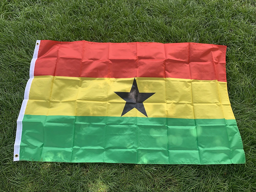 SKY FLAG  Ghana Flag 150x90cm high quality Polyester hanging Ghana National Flags Double Sided Printed Ghana Flag Banner