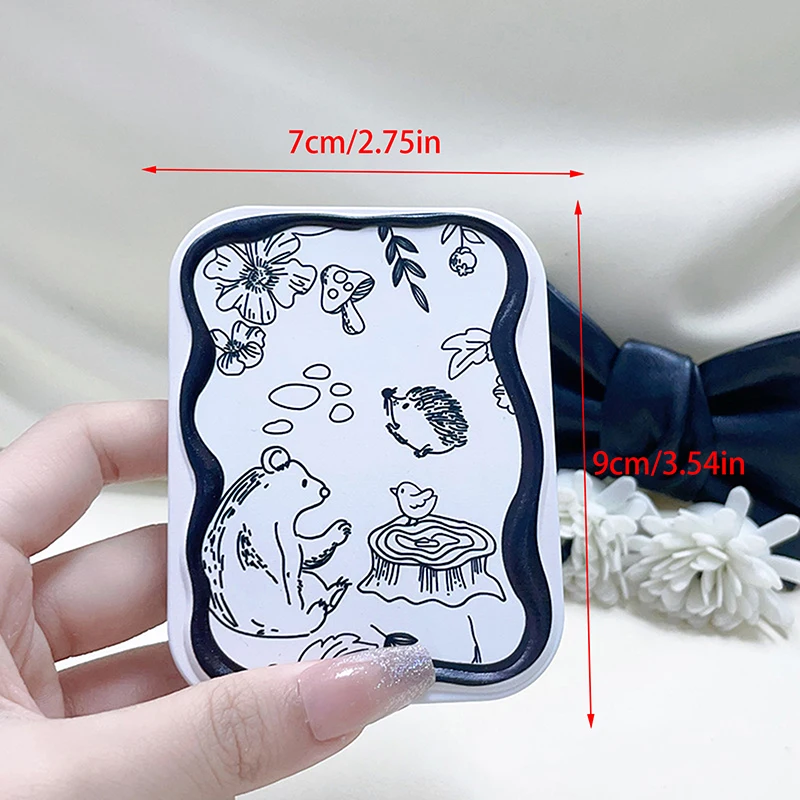 Semplice riccio Flip-Top specchio per il trucco pieghevole specchio tascabile portatile specchio cosmetico rettangolare con pettine per donne ragazze