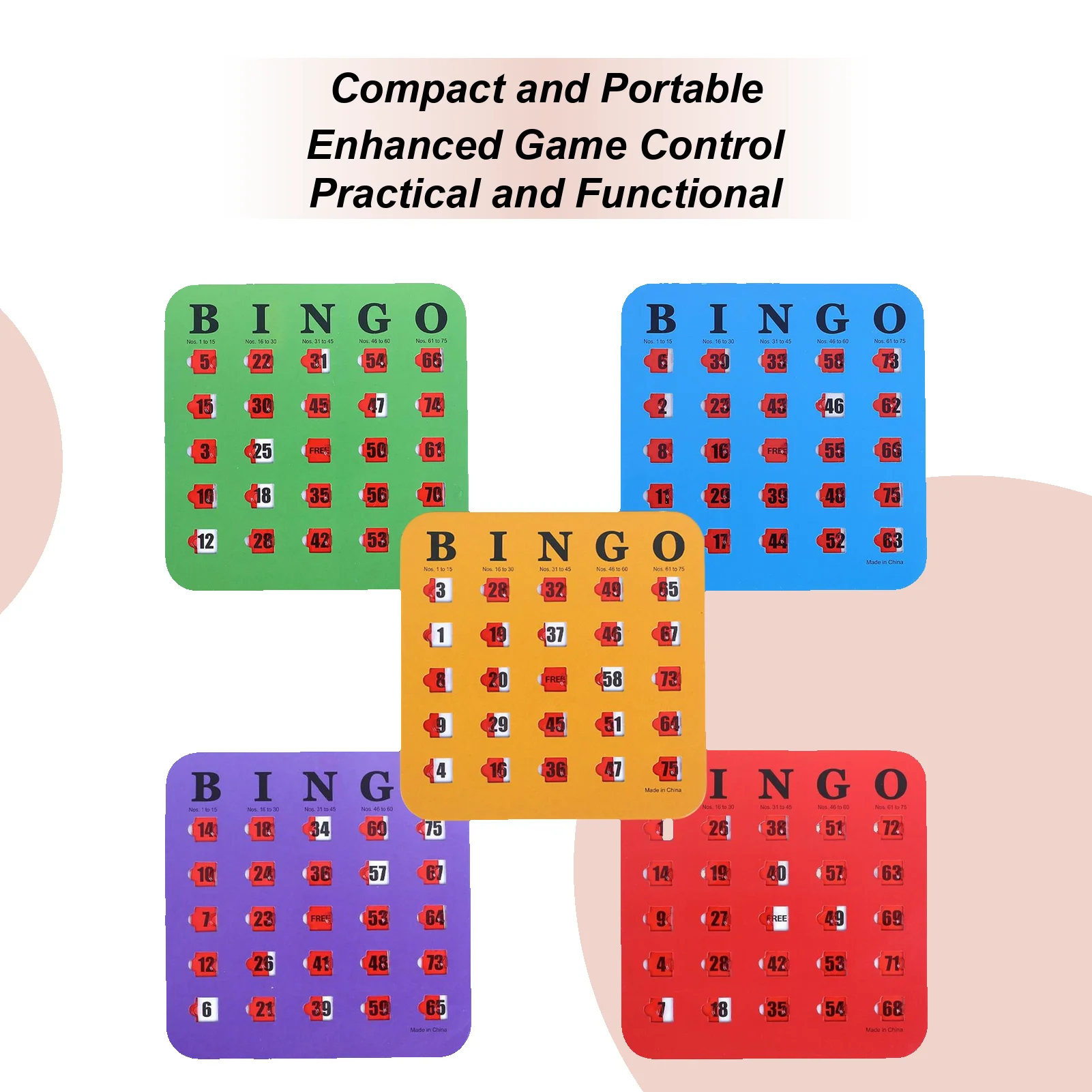 Bingo Board Cards 5-Pieces Bingo Game With Slide Cards Logic Thinking Fingertip Party Game For School Office Gatherings Travel