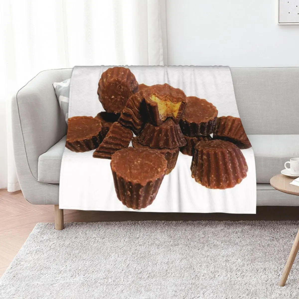 Mini Chocolate and Peanut Butter Treats Throw Blanket Sofa Thin Decoratives Bed Fashionable wednesday Multi-Purpose Blankets