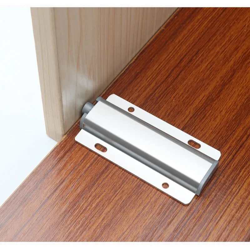 Cabinet door rebound device, hand-free pressing type magnetic attraction, invisible door, spring switch wardrobe