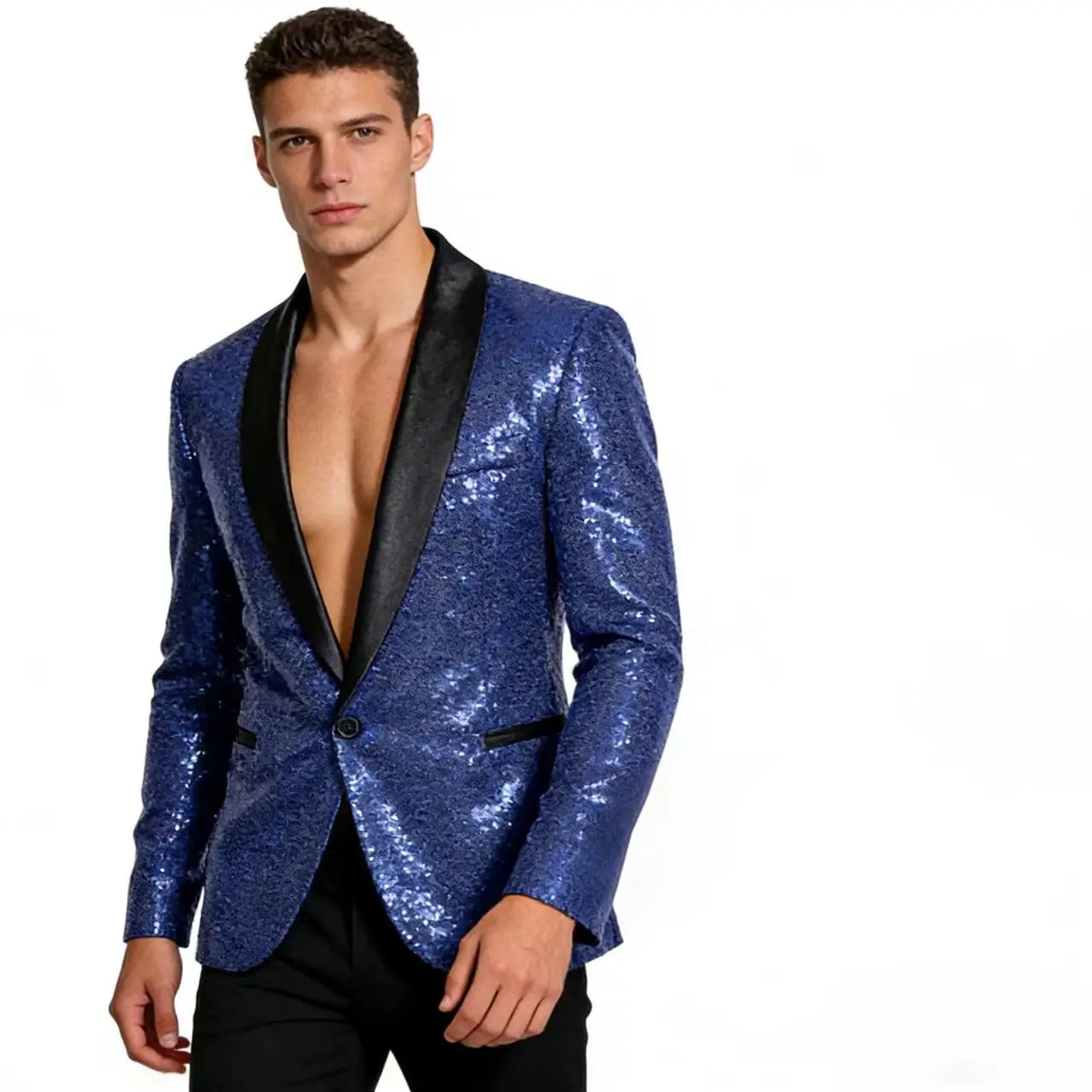 Autumn And Winter New Shiny Special Effects Jacket Purchasing Men's Beaded Suit Suit