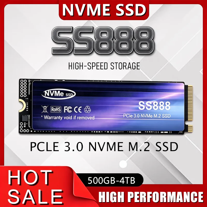 NVMe SS888 High Speed 1TB 2TB 4TB SSD M.2 2280  Internal Solid State Drive PCIe 3.0 Gaming Drive Works for  Laptop PC Hard Disk