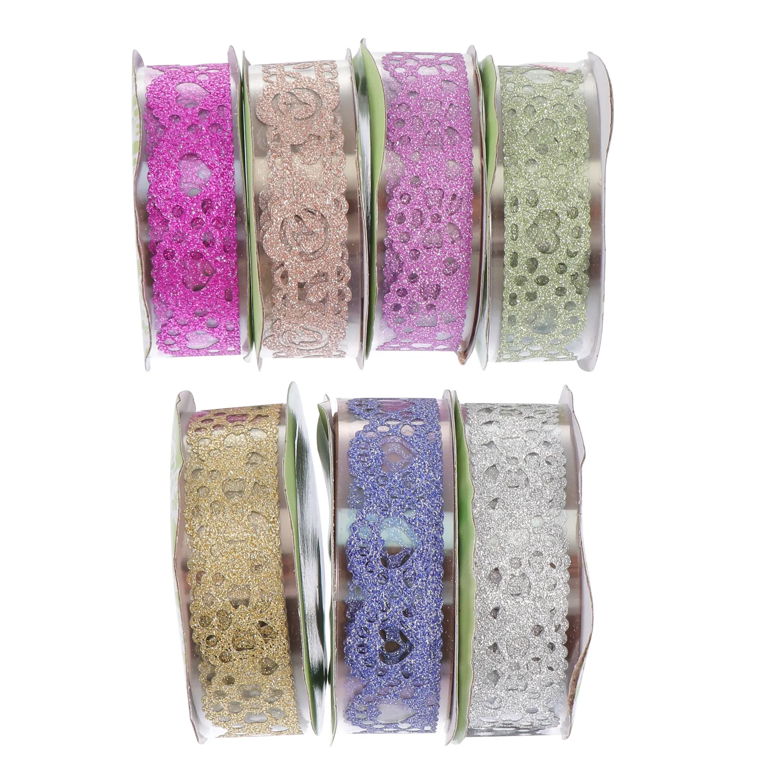 

7 Rolls Glitter Tape Masking Christmas Decoration Lace Washi for Decorations Flash