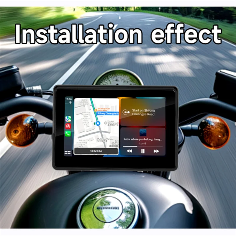 شاشة Carplay اللاسلكية المحمولة البسيطة للدراجات النارية مقاس 5 بوصات تعمل باللمس ومشغل الوسائط المتعددة ملحقات الدراجة النارية