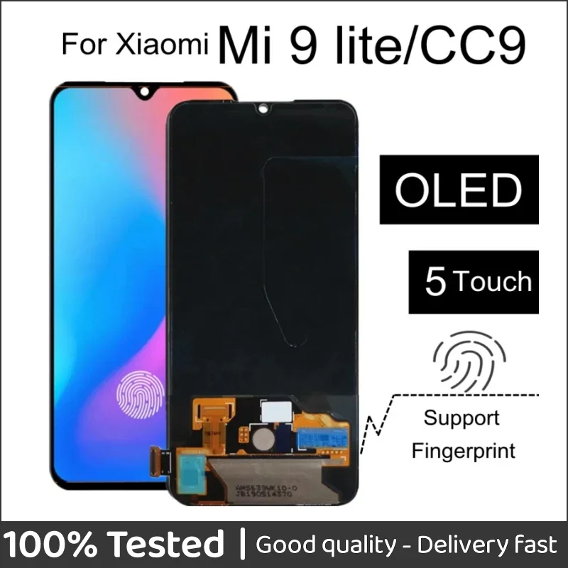 

ЖК-дисплей 6,39 дюйма OLED для Xiaomi MI 9 Lite, ЖК-дисплей для Xiaomi Mi CC9, сенсорный ЖК-экран M1904F3BG, запасные части дисплея