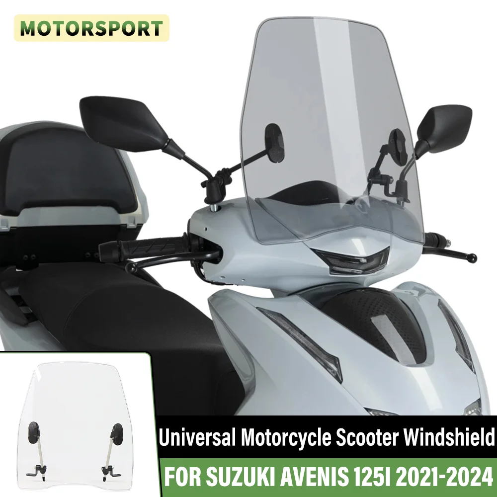 

FOR SUZUKI AVENIS 125I 2021-2024 Universal Motocycle Windsreen Clear PC Windshield Wind Screen Deflector Protector Accessories