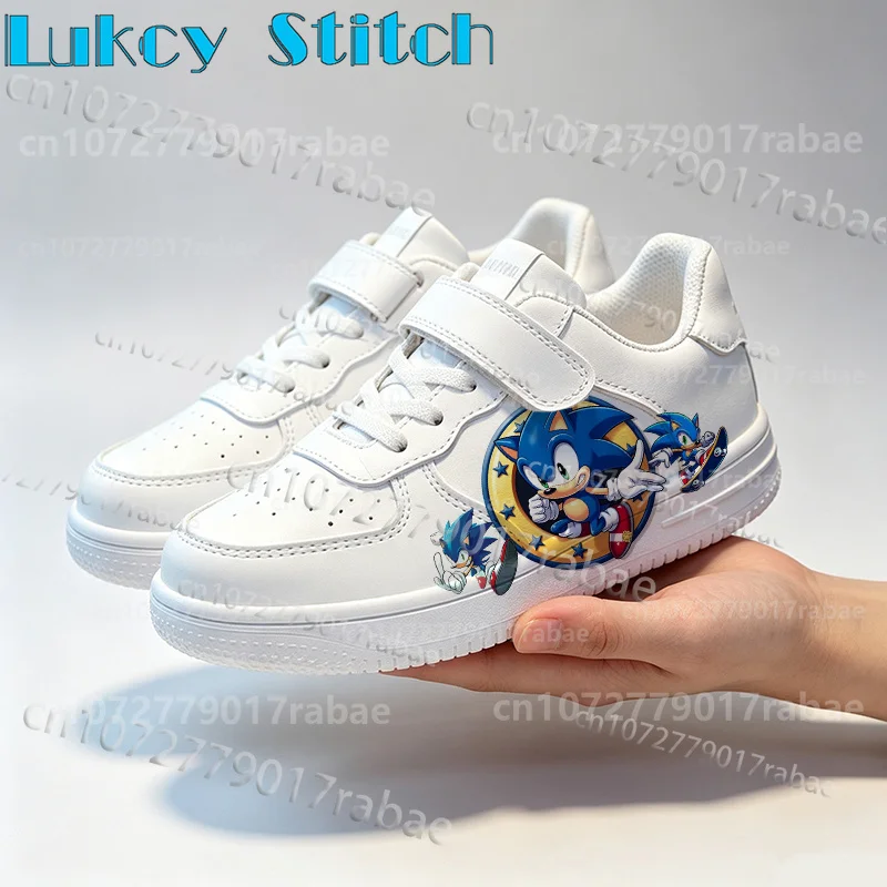 New S-Sonics Design Toddler Kids White Simple Soft Sports Shoes Boys Girls Parity Comfortable Minimalist Trendy Activities Shoes - view 4